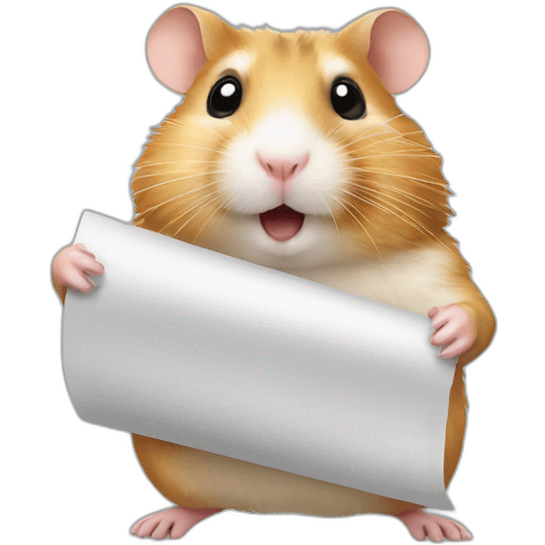 Hamster with a sheet of paper emoji