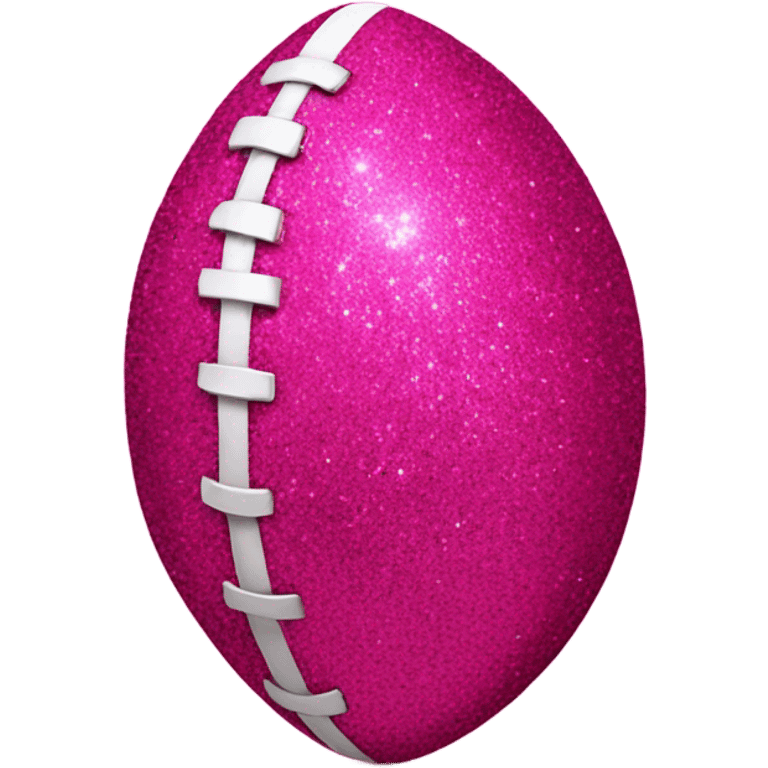 Hot pink glitter football with glitter  emoji