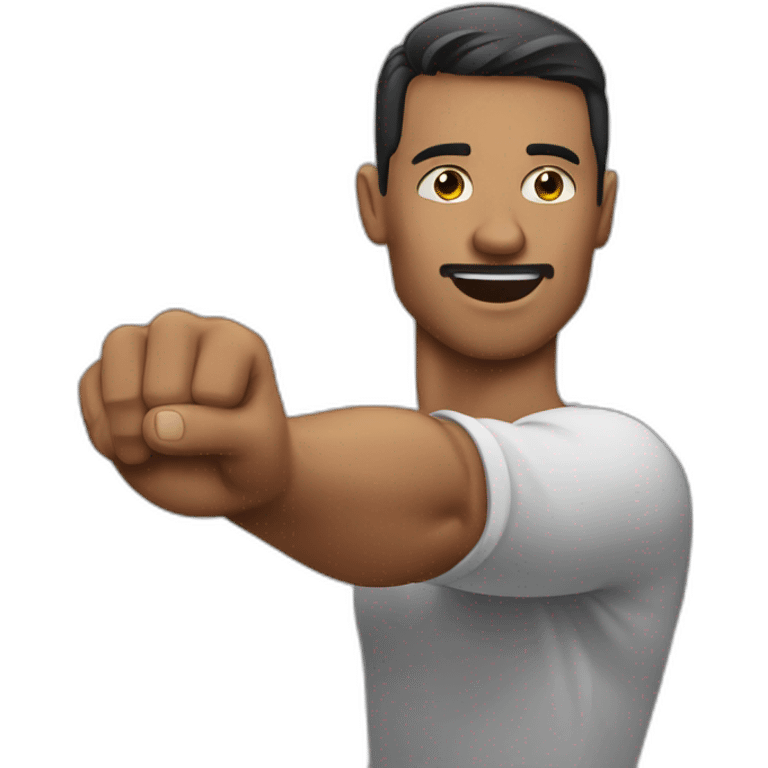 strong muscilar male face running a finger along his jawline emoji