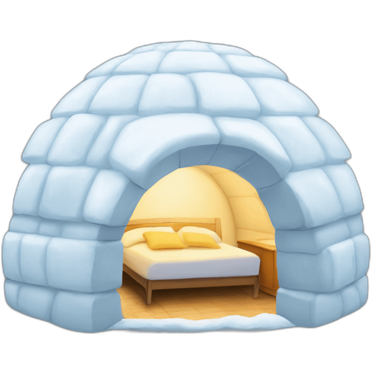 igloo with alarm clock shape emoji