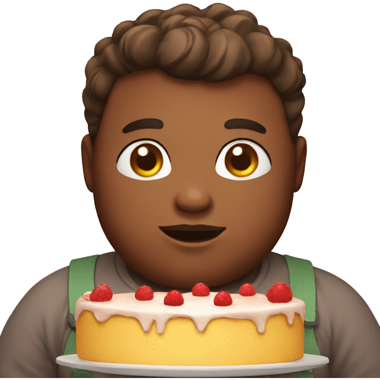 Fat boy with cake emoji