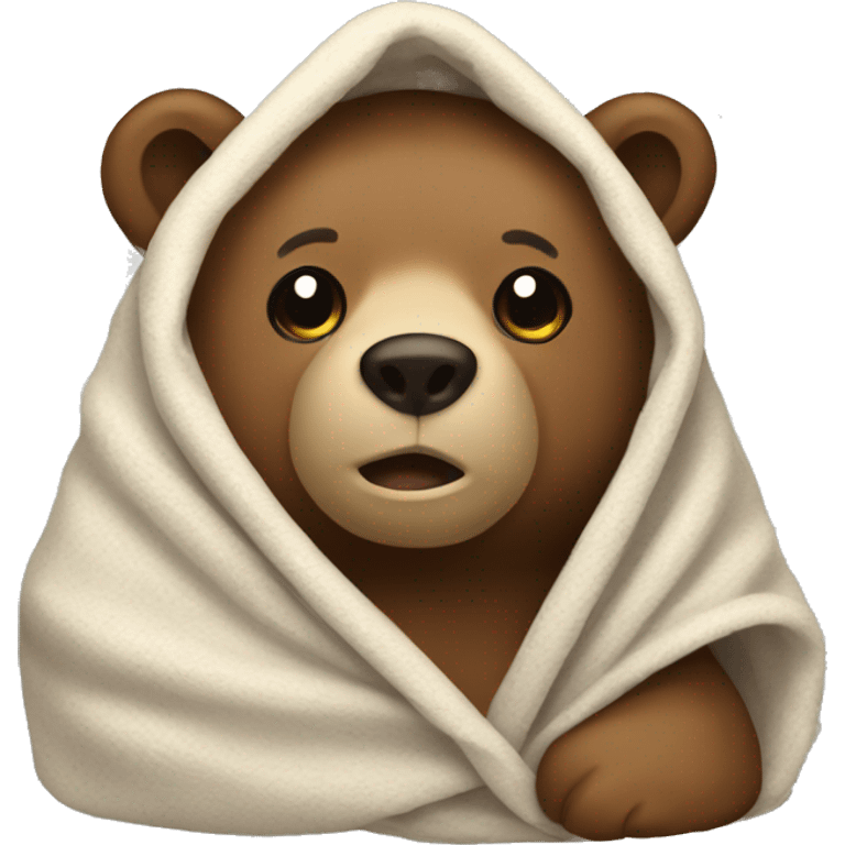 A bear wrapped in a blanket emoji