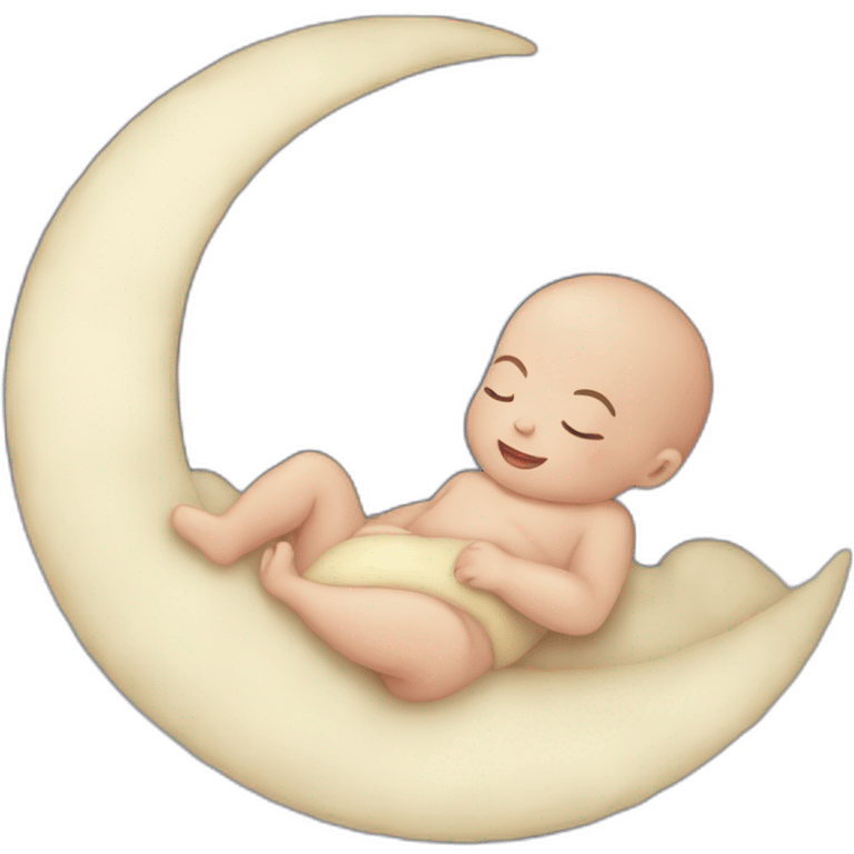 The newborn sleeps on the moon emoji