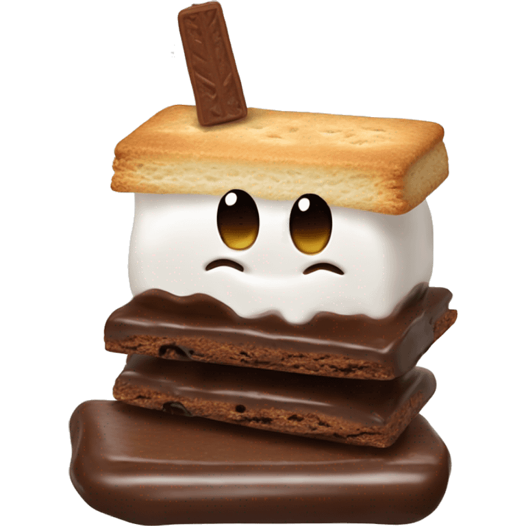 Smores with the chocolate dripping down sides emoji