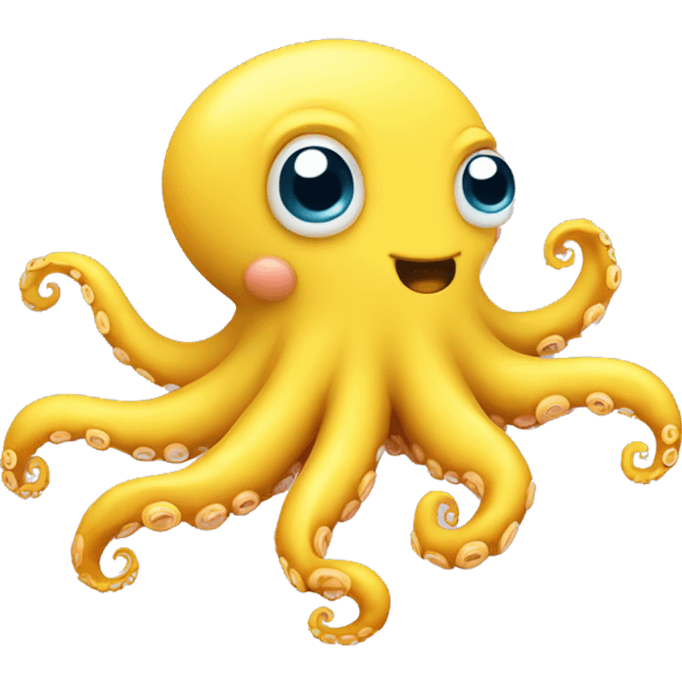 cute yellow cartoon octopus emoji