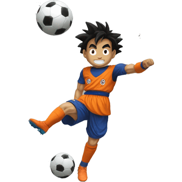 Goku playing soccer emoji