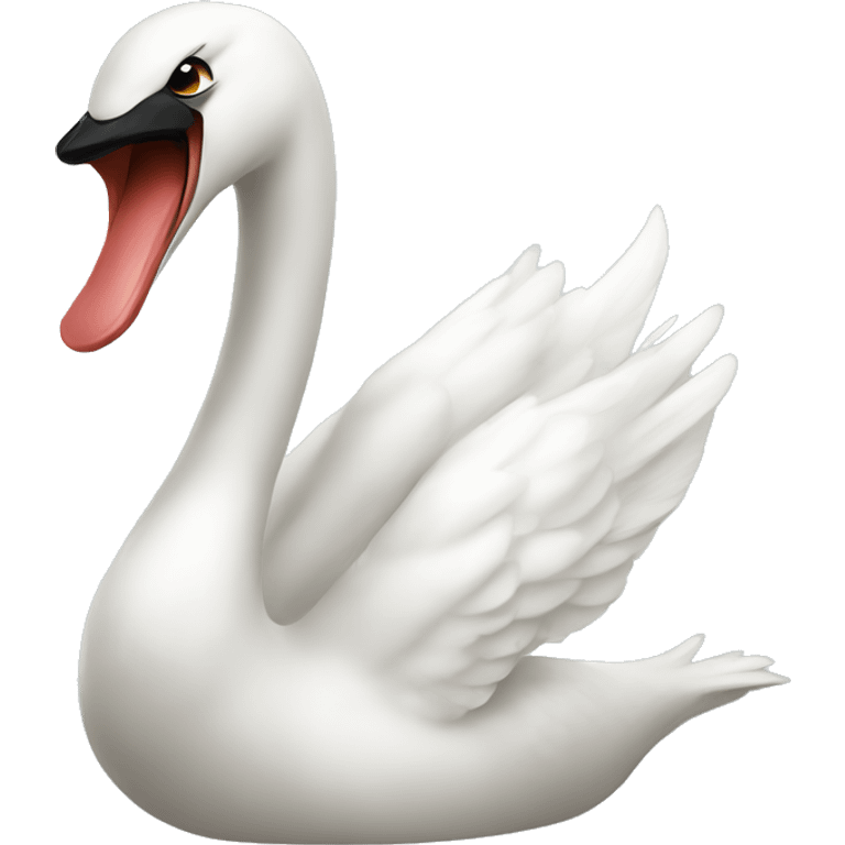 swan with mouth open emoji