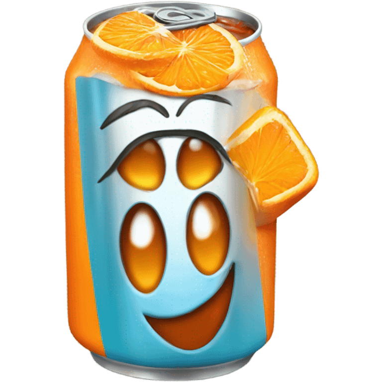 happy orange drinking coke  emoji