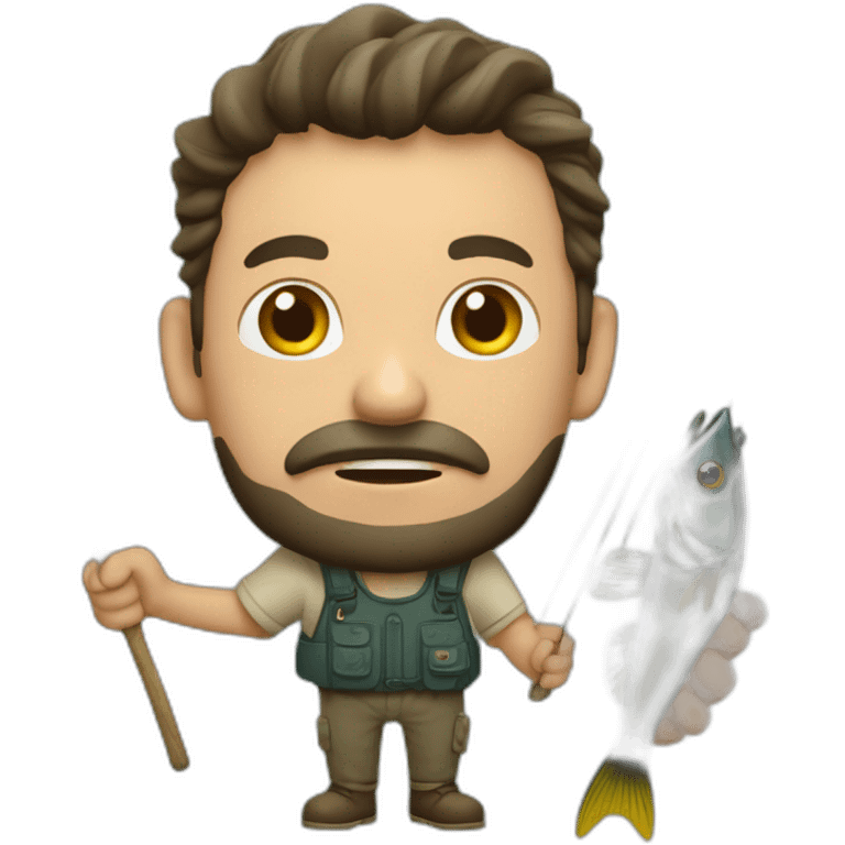 Pescador con trucha en la mano emoji