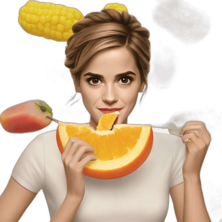 Emma Watson qui mange une pastèque emoji