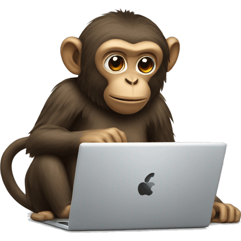 Monkey looking Laptop emoji