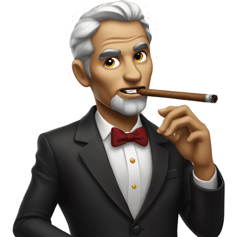 Lucifer smoking cigar emoji