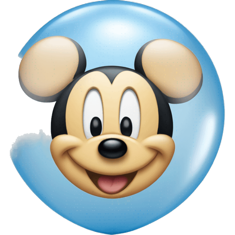 Micky Mouse ears icon blue balloon inside a clear balloon emoji