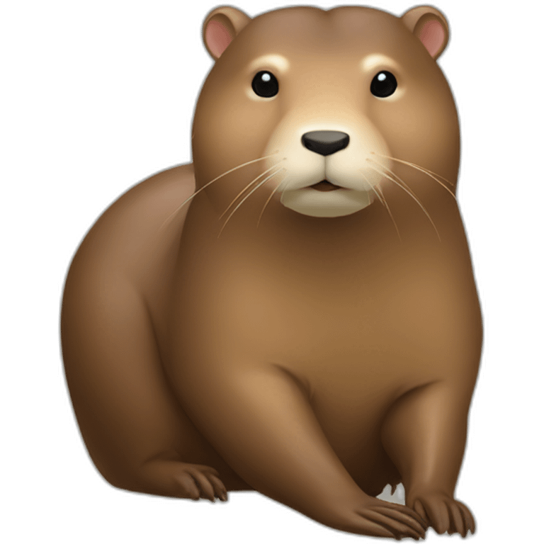 Loutre assis sur un capybara emoji