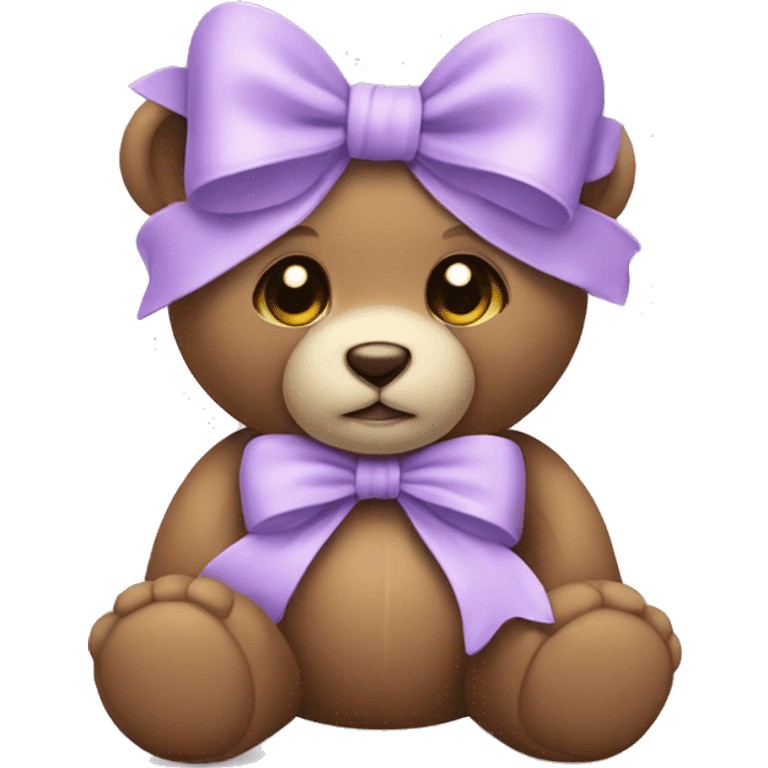 Teddy with lilac bow emoji