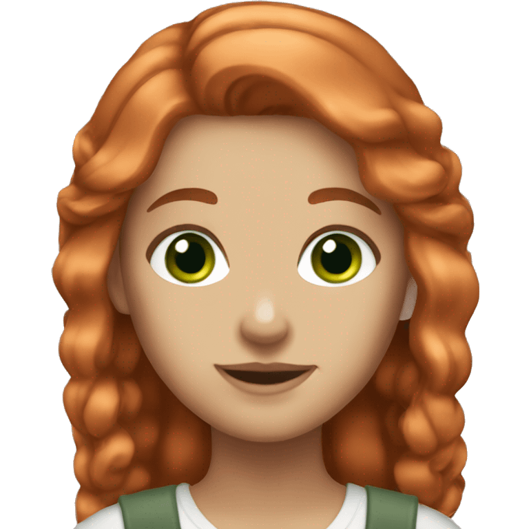 Copper hair girl green eyes emoji