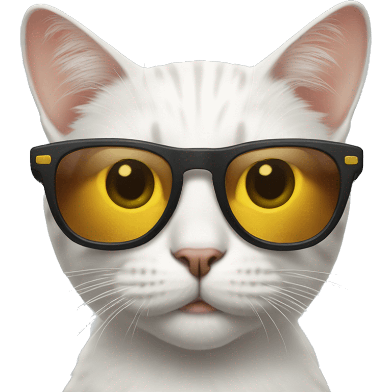 Cat with sunglasses and new iphone emoji