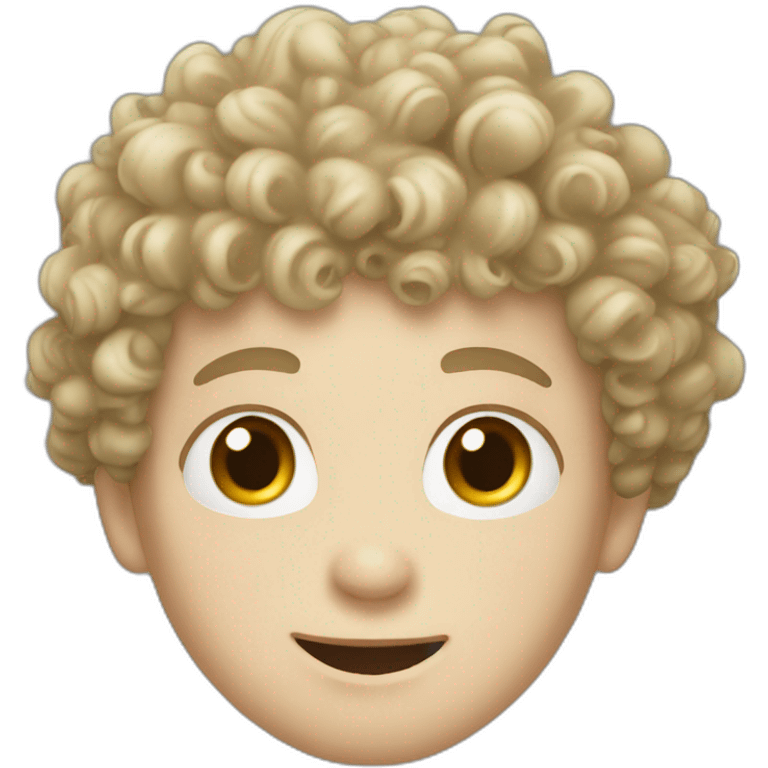 a silly curly haired white skinned boy emoji