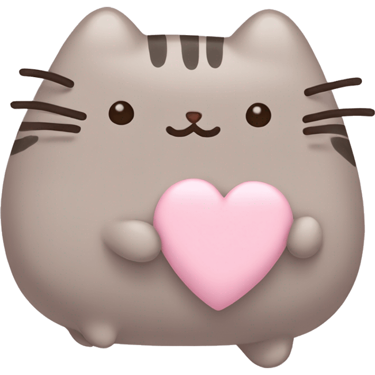 pusheen light pink heart emoji