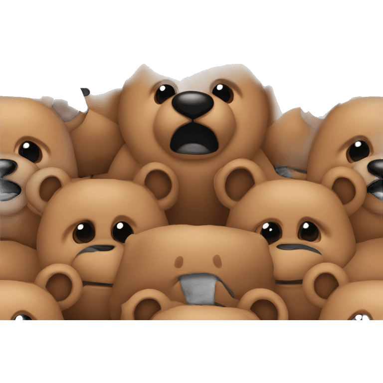 Cute brown teddy bear with black bow emoji