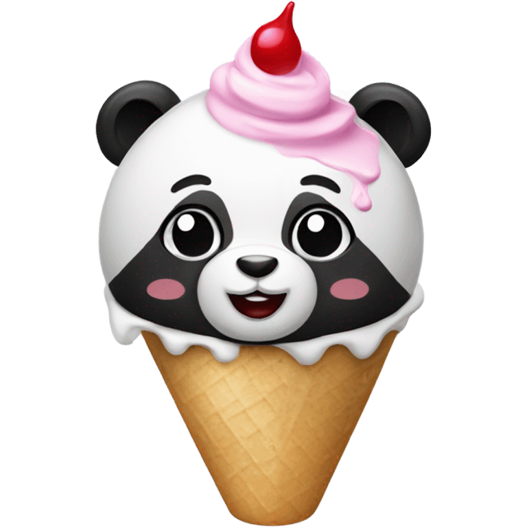 An panda with ice creem emoji