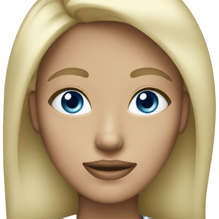 Blonde woman blue grey eyes  emoji