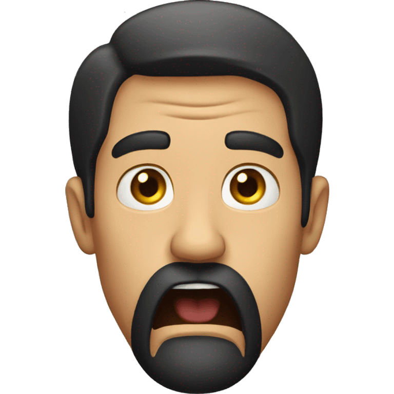 scared man with black beard jumping emoji