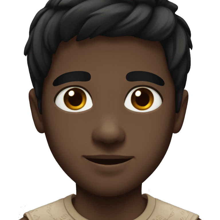 boy black hair Smooth Indian black face emoji