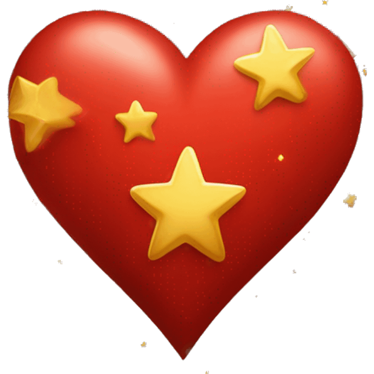 Corazón rojo con estrellas doradas emoji