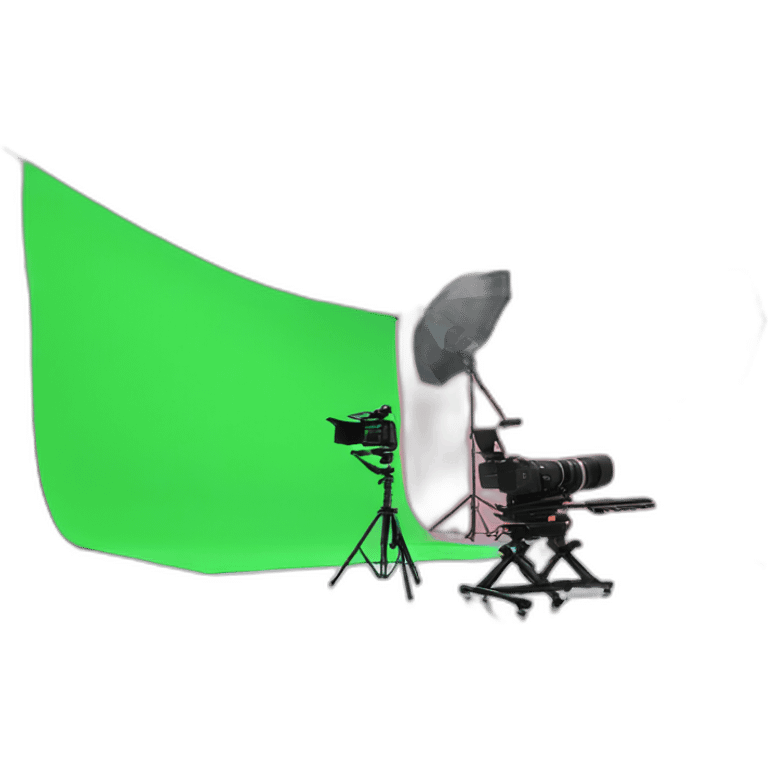 shooting studio with green screen emoji