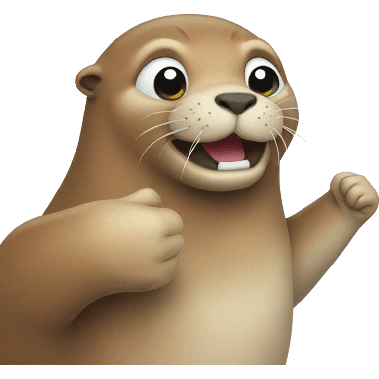 sea lion with thumbs up emoji