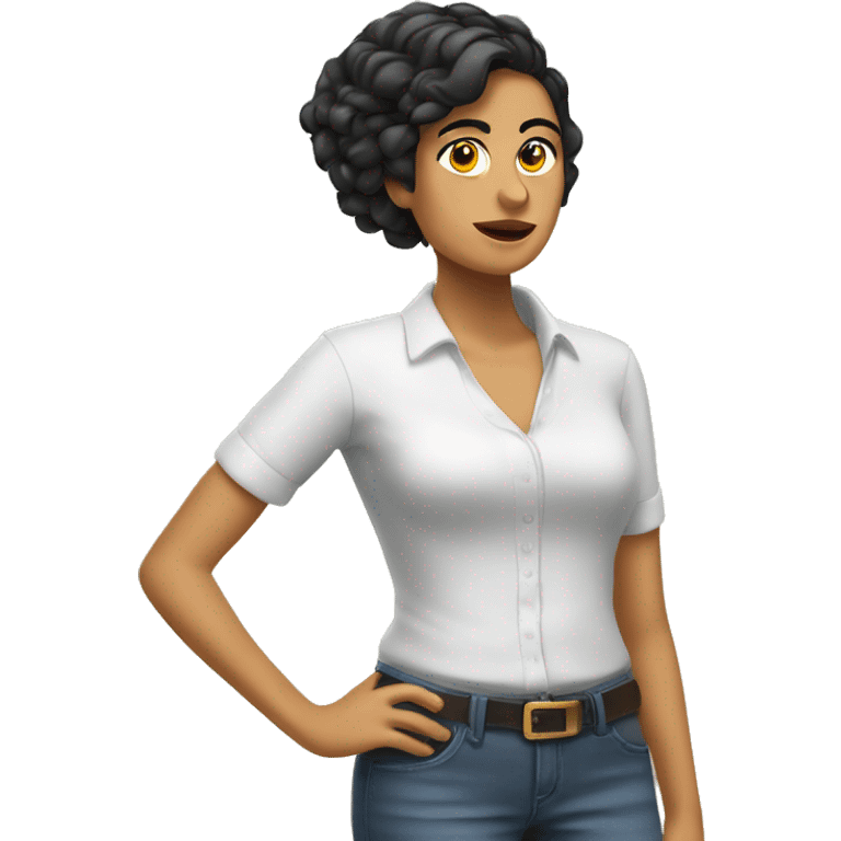 Chica blanca rizada  emoji