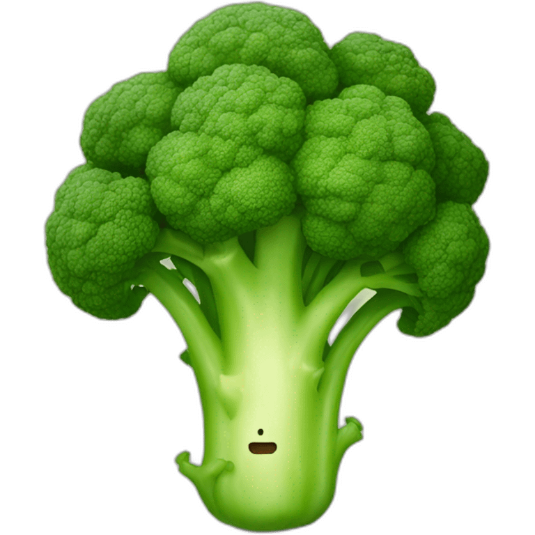 broccoli with a face emoji