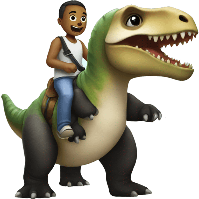 A panda riding a dinosaur  emoji