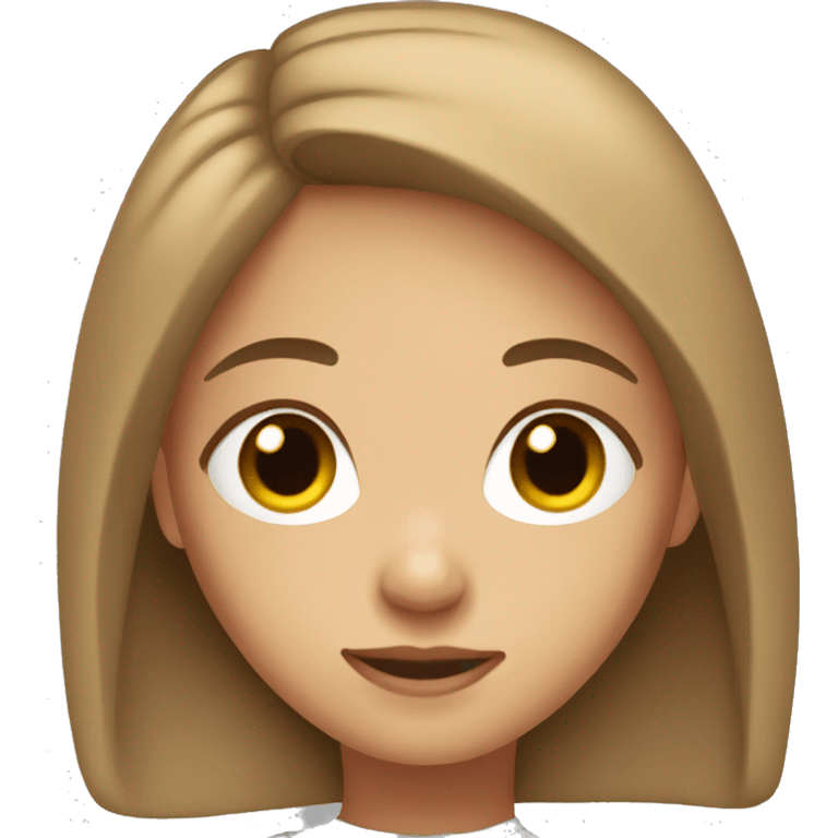 girl with light brown hair and black eyes, wearing sweater emoji