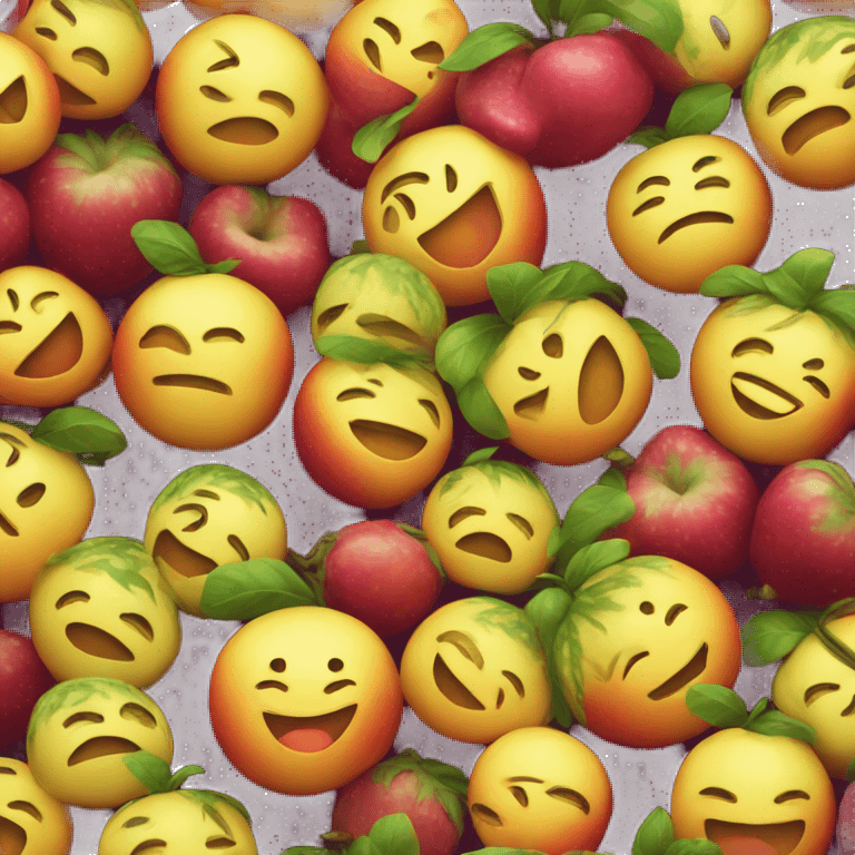 shiny fruit close-up smile emoji