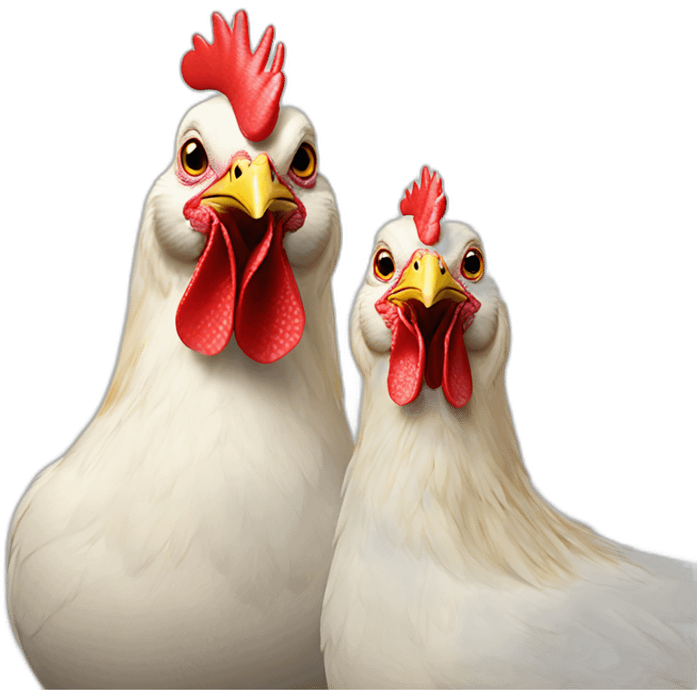 two american bresse chickens emoji