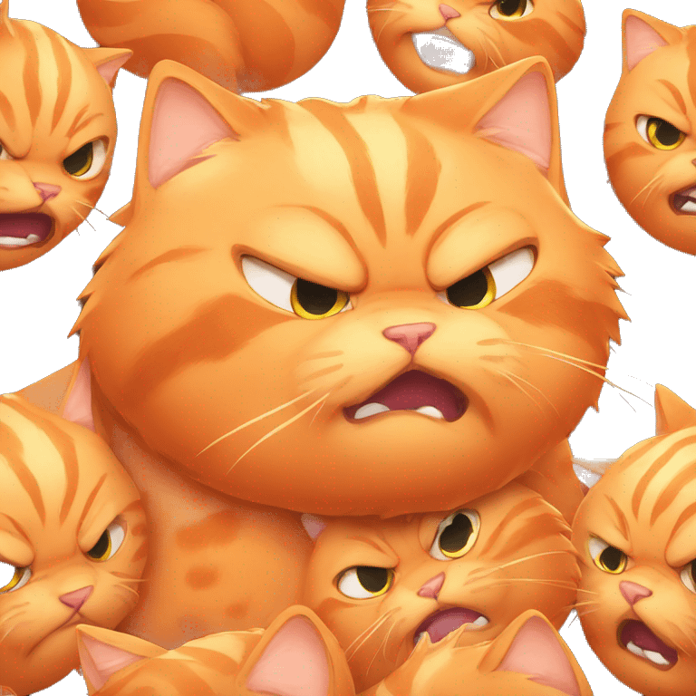 Fat orange cat so angry emoji