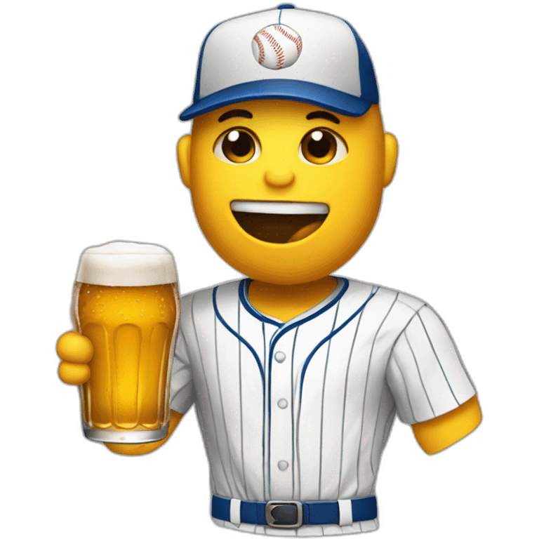 drinking beer with baseball emoji