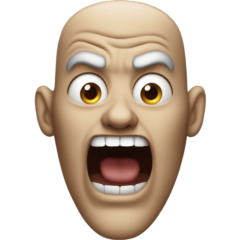 Scary man with long open mouth screaming  emoji