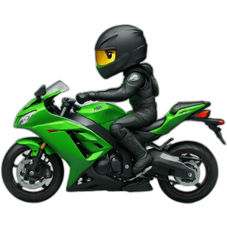 Ninja driving Kawasaki ninja emoji