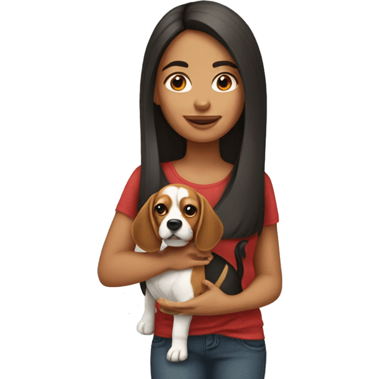 mexican hair girl with beagle emoji