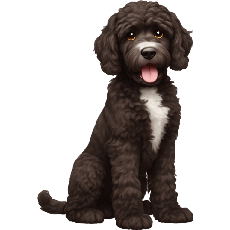 Brown Portuguese water dog high five  emoji