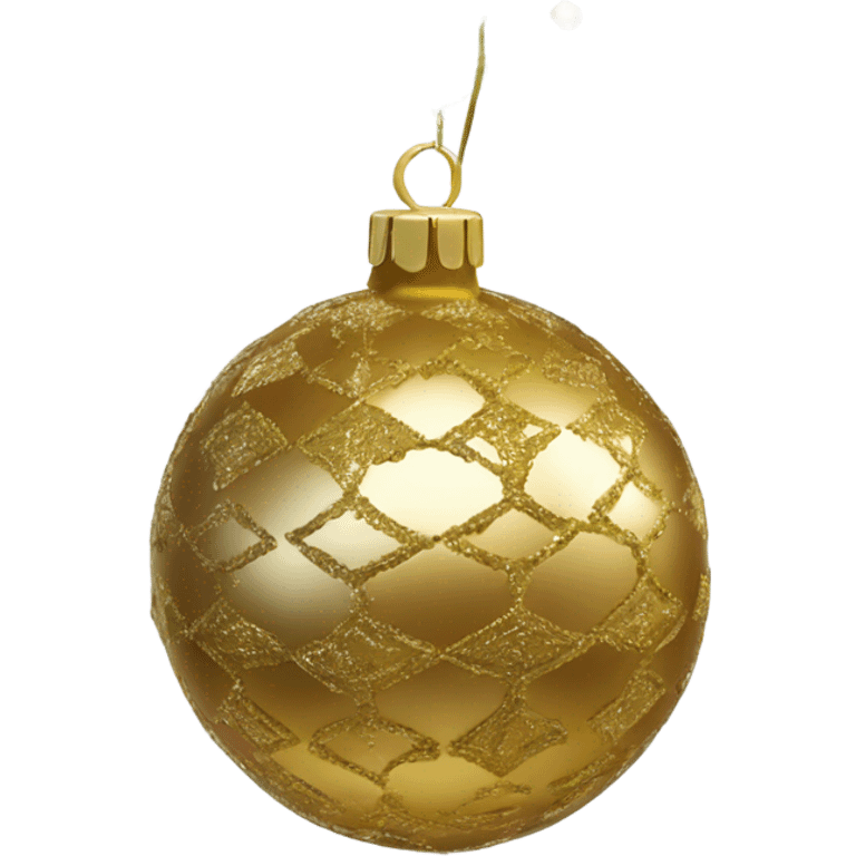 Realistic metallic Christmas gold ornament emoji