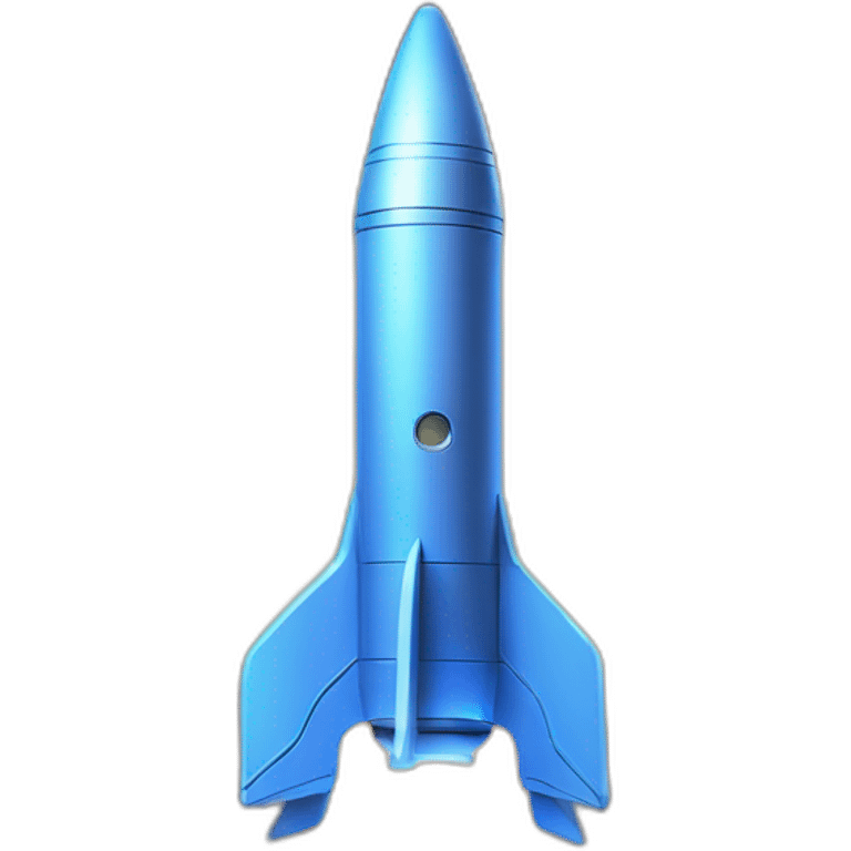 A sleek, powerful rocket emblazoned with the name "Bscaling" in a bold, futuristic font. The name could be etched on the side, glowing with a gentle blue light like internal power. emoji