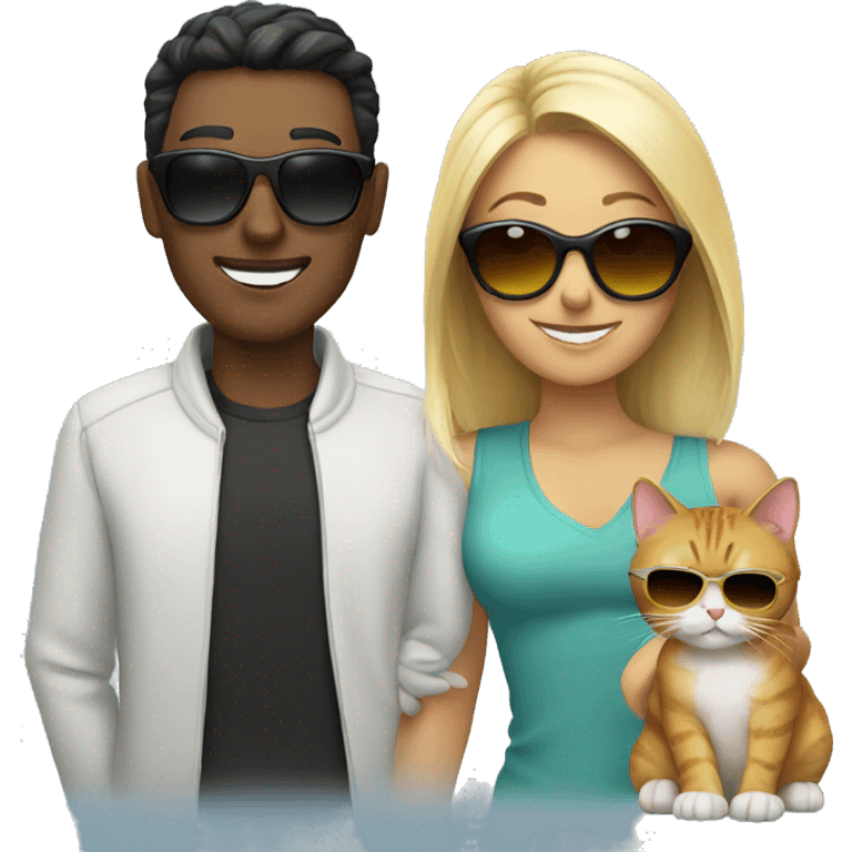 Person and cat with sunglasses emoji