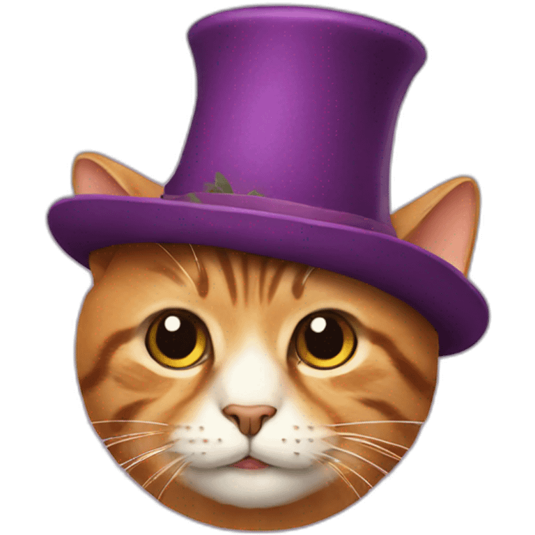 A cat with a funny hat emoji