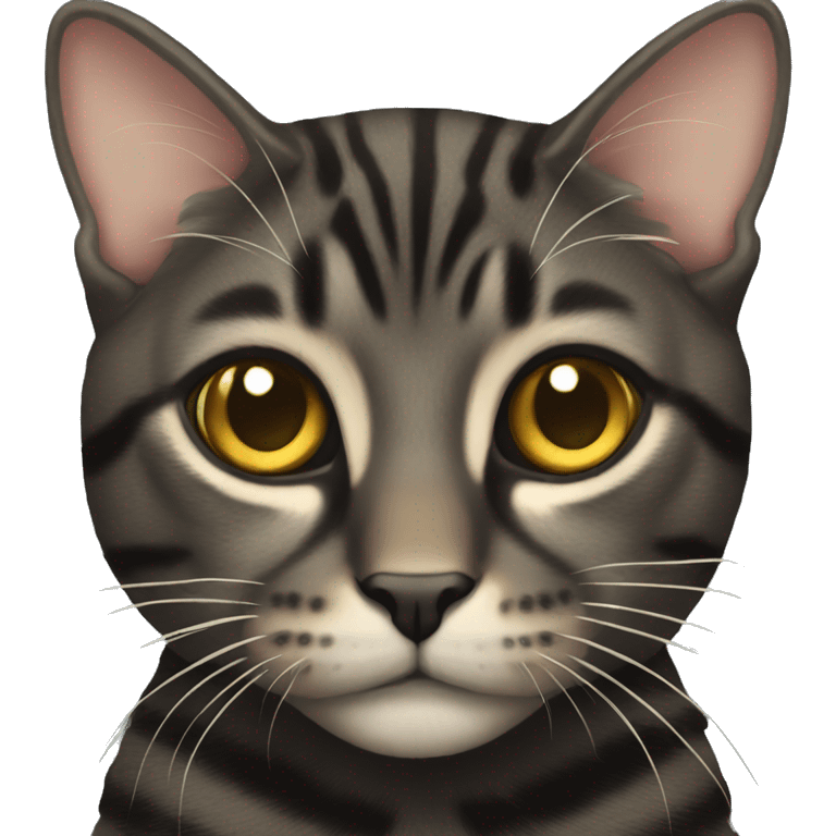 Black tabby with golden eyes emoji