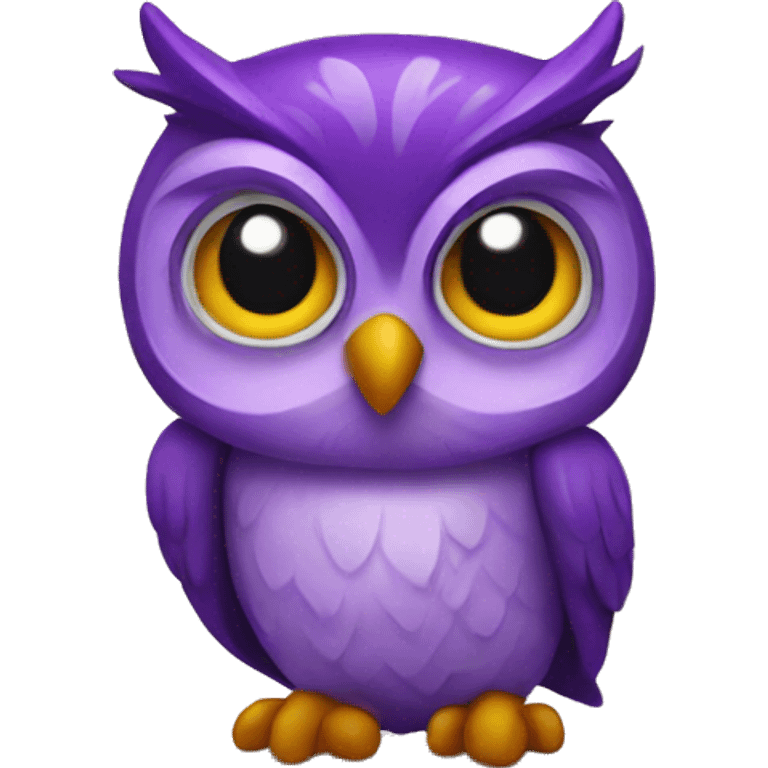 Owl with a purple heart  emoji