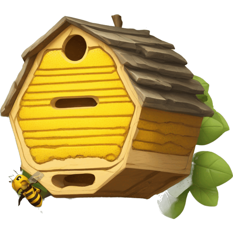 Bee hive on a tree emoji